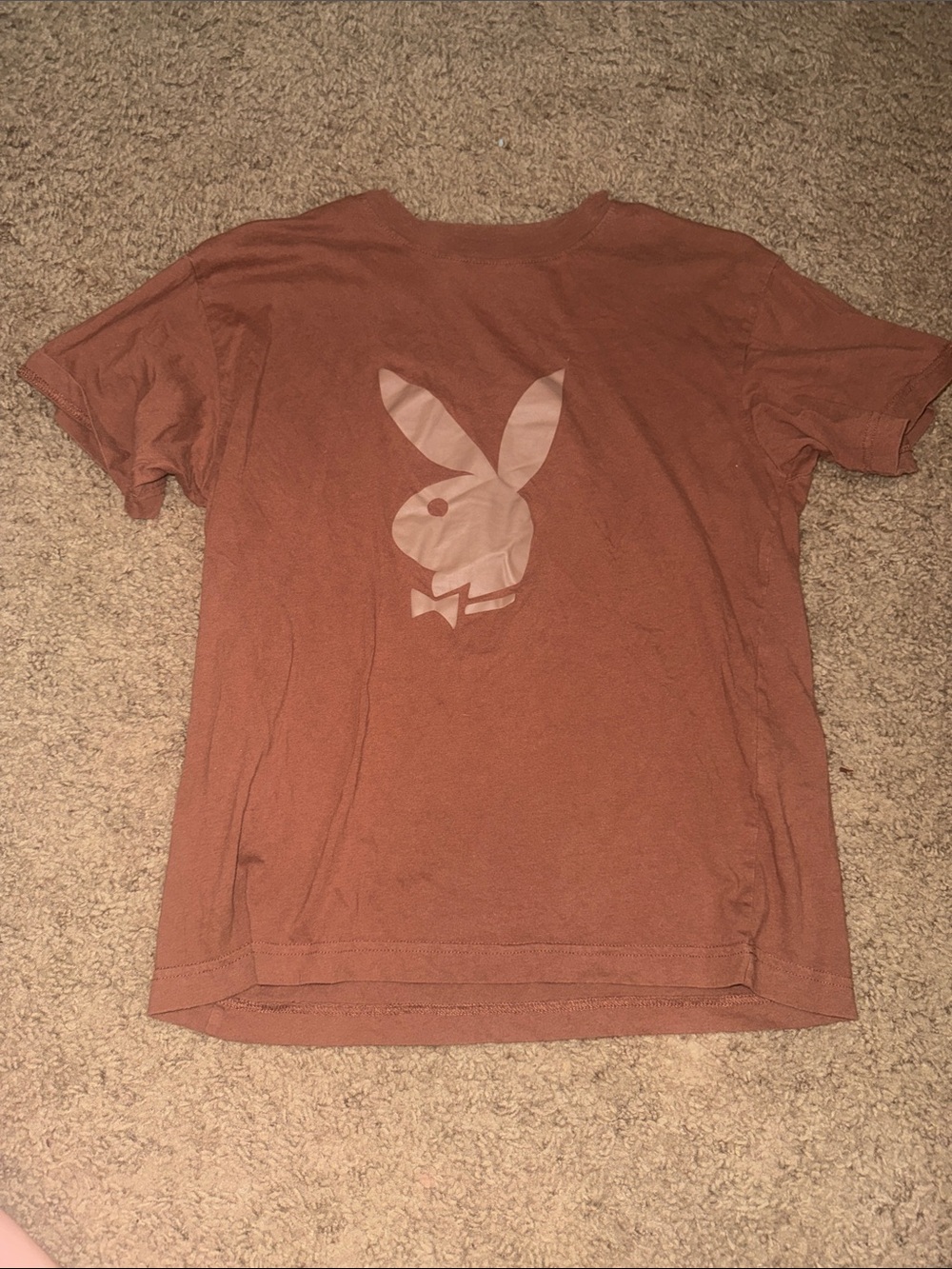 PLAYBOY Rust Short Sleeve Tee with Bunny Logo